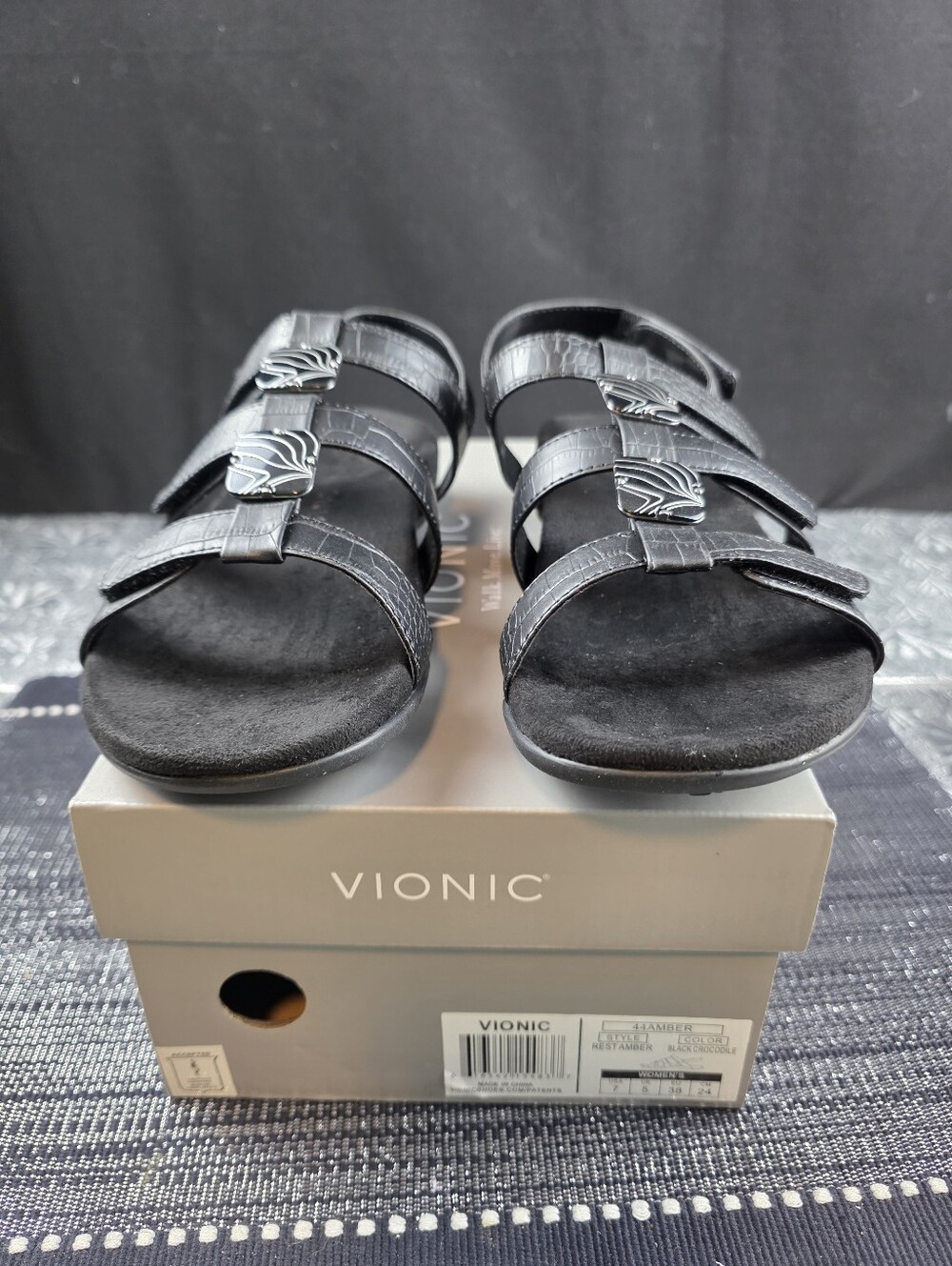 Bionic Amber Croc-Embossed Women's Sandals